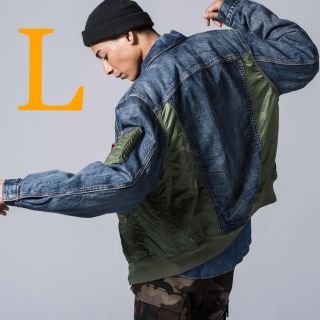 リーバイス(Levi's)のLevi's HYBRID TRUCKER ma-1 Lsize(Gジャン/デニムジャケット)