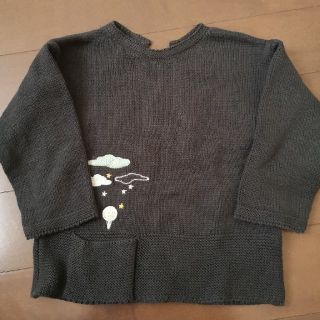 ザラキッズ(ZARA KIDS)のザラ　98cm　チャコールグレーのニット　刺繍入り　セーター　zara(ニット)