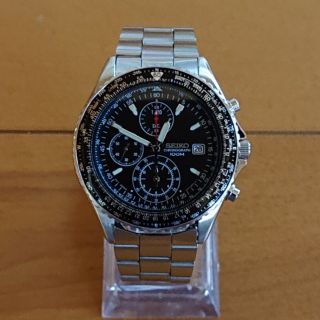 セイコー(SEIKO)の美品 SEIKO パイロットクロノグラフ クォーツ メンズ腕時計 逆輸入モデル(腕時計(アナログ))