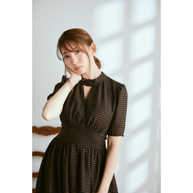 Striped Midi Dress Her lip to ワンピース Mサイズ