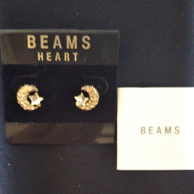 BEAMS(ビームス)のBEAMS HEART　ゴールドストーンムーン&スターピアス　新品未使用 レディースのアクセサリー(ピアス)の商品写真