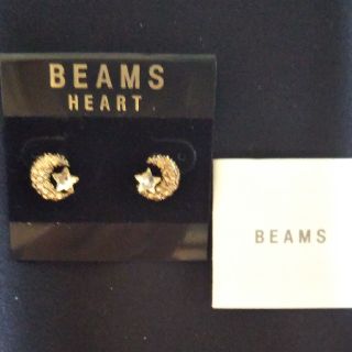 ビームス(BEAMS)のBEAMS HEART　ゴールドストーンムーン&スターピアス　新品未使用(ピアス)