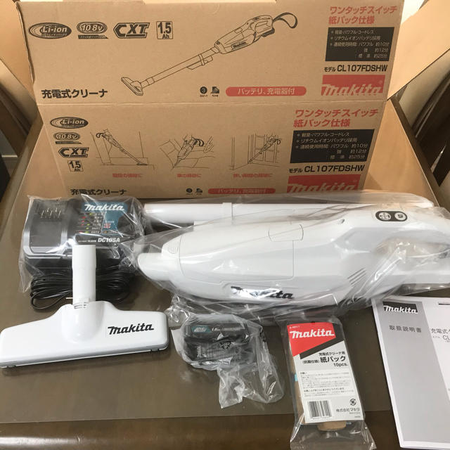 新品 未使用 マキタ 充電式クリーナー CL107FDSHW セット