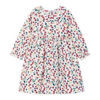 プチバトー(PETIT BATEAU)のsweetsoulmama様専用♡36ｍ プチバトー プリント衿付きワンピース(ワンピース)