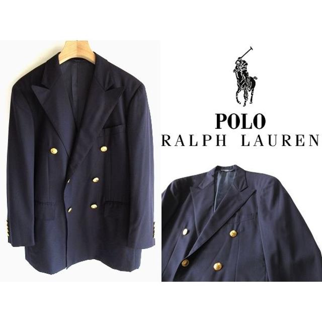 Ralph Lauren - 高級 ラルフローレン 金釦 ウールダブルブレザー T170