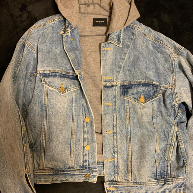 ジャケット/アウターfear of god  5th correctionフード付きデニムジャケット