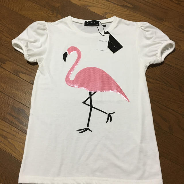 値下げ！未使用　フラミンゴ トップス 160 キッズ/ベビー/マタニティのキッズ服女の子用(90cm~)(Tシャツ/カットソー)の商品写真