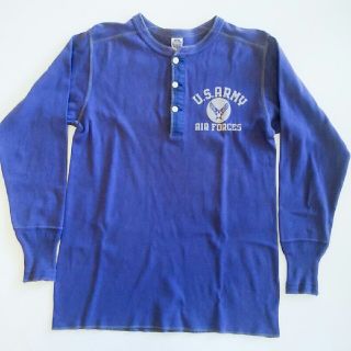 トイズマッコイ(TOYS McCOY)のトイズマッコイ　サーマル　長袖Tシャツ L ブルー AAF USAF(Tシャツ/カットソー(七分/長袖))