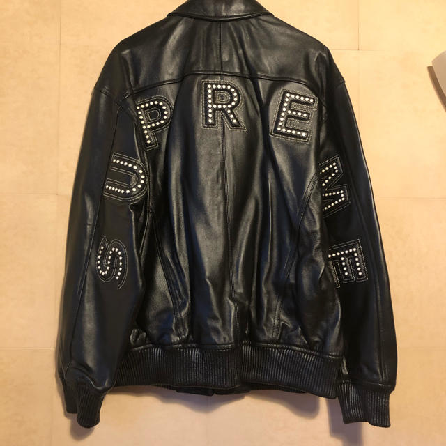 Supreme Studded Arclogo Leather Jacket L