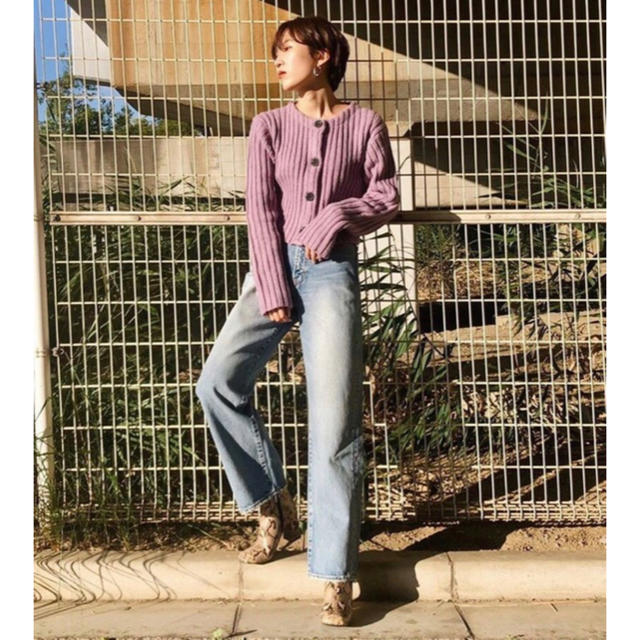 moussy CREW NECK RIB ショートカーデ