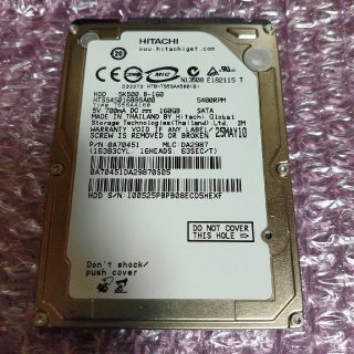 ヒタチ(日立)の日立 HGST 2.5インチ SATA 160GB HDD 5400RPM(PCパーツ)