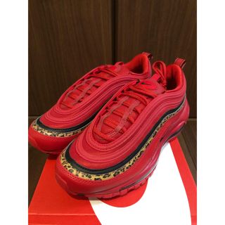 ナイキ(NIKE)の23.5 AIR MAX 97 レオパード アニマル エアマックス レッド(スニーカー)