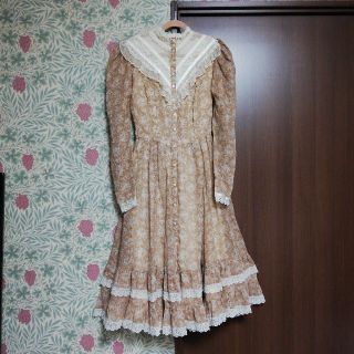 ガニーサックス(GUNNE SAX)のGunnesax ガニーサックス 花柄 ワンピース 古着 vintage(ロングワンピース/マキシワンピース)