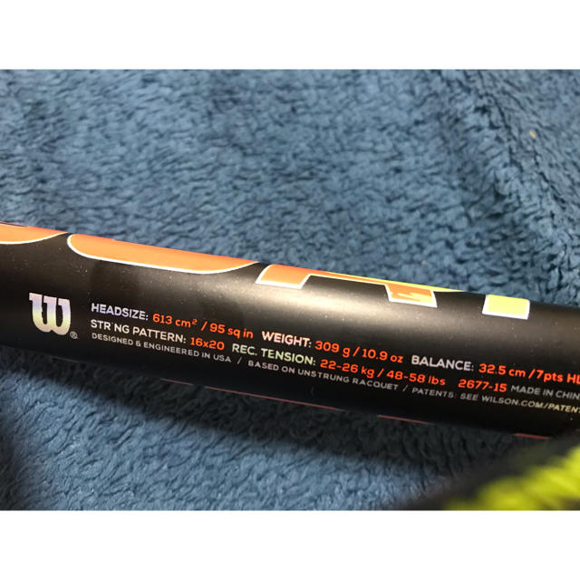 wilson(ウィルソン)の中古美品　錦織選手　前使用モデル　Wilson BURN 95（バーン95） スポーツ/アウトドアのテニス(ラケット)の商品写真