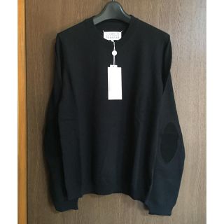 マルタンマルジェラ(Maison Martin Margiela)の黒L新品 マルジェラ レディース エルボーパッチ ニット 18AW(ニット/セーター)