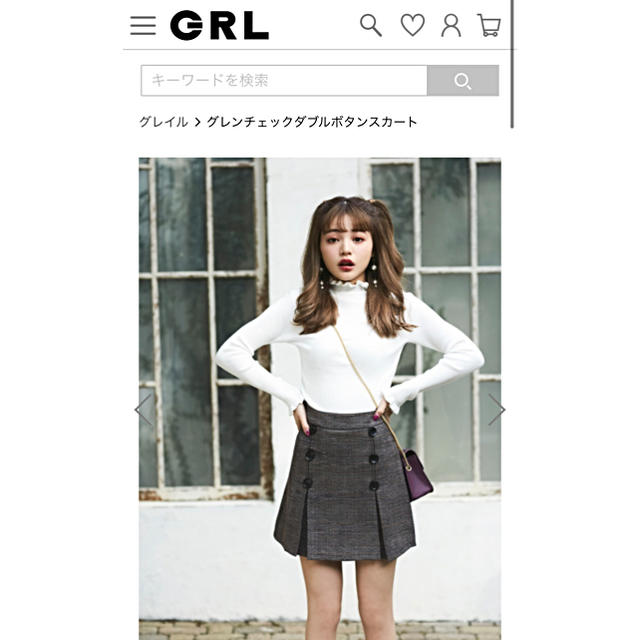 GRL(グレイル)の☆GRLちぃぽぽ着用☆グレンチェックダブルボタンスカート☆ レディースのスカート(ミニスカート)の商品写真