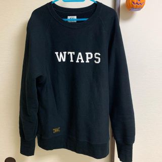 ダブルタップス(W)taps)のWTAPS DESIGN CREW NECK ロゴ スウェット 黒 L(スウェット)