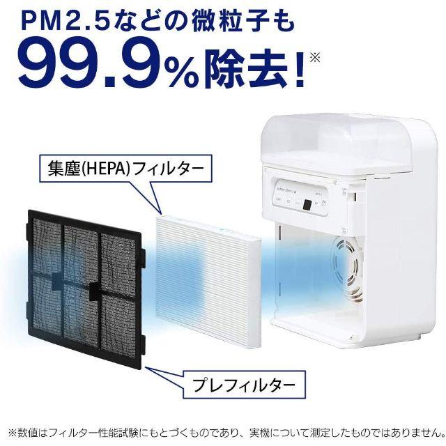 アイリスオーヤマ(アイリスオーヤマ)の新品 アイリスオーヤマ空気清浄機能付加湿器 PM2.5ハウスダスト除去タイマー付 スマホ/家電/カメラの冷暖房/空調(その他)の商品写真