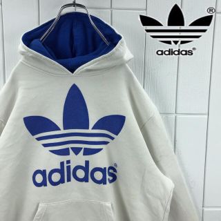 アディダス(adidas)のadidas アディダス　パーカー　ビッグトレフォイルロゴ　かわいい　万国旗タグ(パーカー)