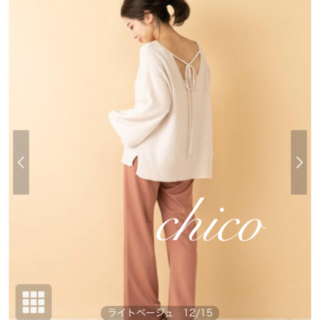 who's who Chico(フーズフーチコ)の今季♡チコ♡バックVリボンフォックスニット レディースのトップス(ニット/セーター)の商品写真