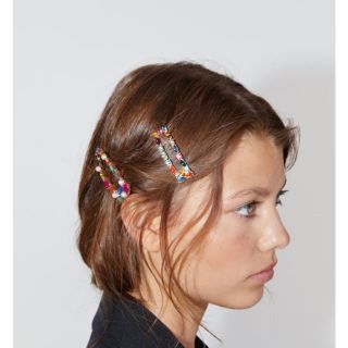 ザラ(ZARA)のカラフルストーンヘアピンセットZARAゴールド新品(ヘアピン)