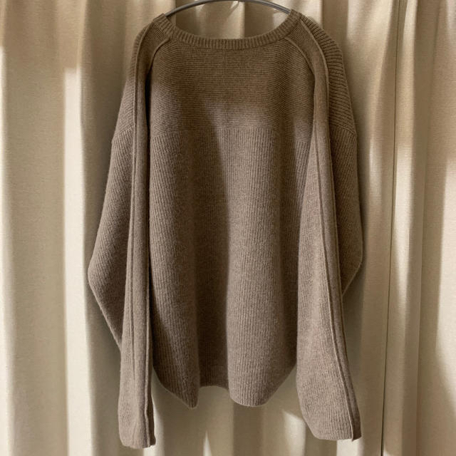 yoke ニット 7G OVERSIZED HALF CARDIGAN C/N