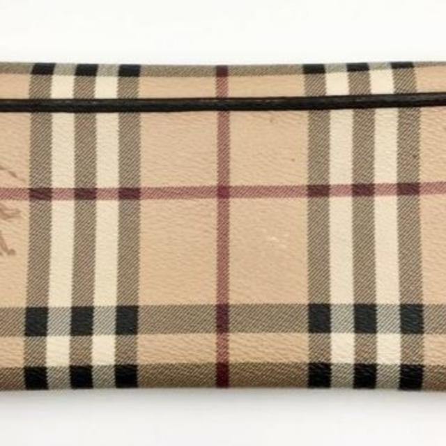 バーバリー ロンドン 長財布 ダークブラウン PVC 美品 小銭入れ