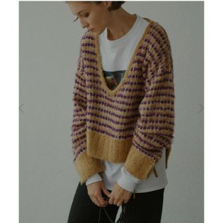 アメリヴィンテージ(Ameri VINTAGE)のAmeri vintage(アメリ) AJIRO MOYOU KNIT(ニット/セーター)