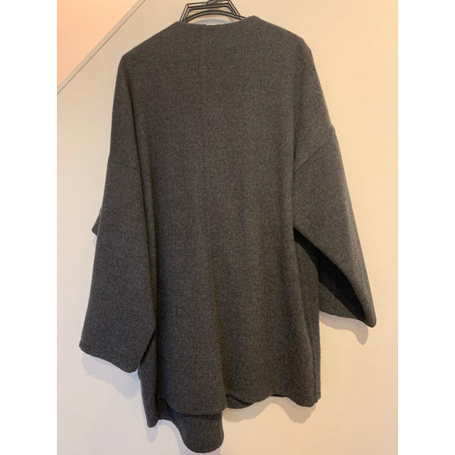 UNUSED - 値下げ UNUSED ウール ノーカラー コート 16AW gray サイズ2