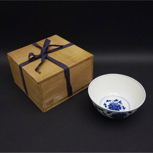 中国美術 中国古玩 大清光緒年製銘 青花染付茶碗 お椀 唐物 陶器 陶芸