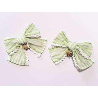 アンジェリックプリティー(Angelic Pretty)の美品 Angelic Pretty ストライプPatisserie リボンコーム(ヘアピン)