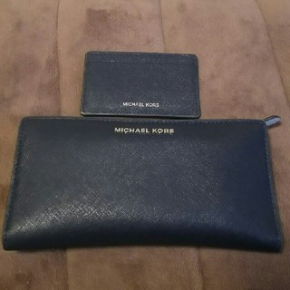 マイケルコース(Michael Kors)のMICHEAL KORS 長財布 ネイビー×水色(財布)