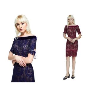 タダシショウジ(TADASHI SHOJI)の新同 2 Tadashi Shoji タダシショージ 総レース ドレス(ひざ丈ワンピース)