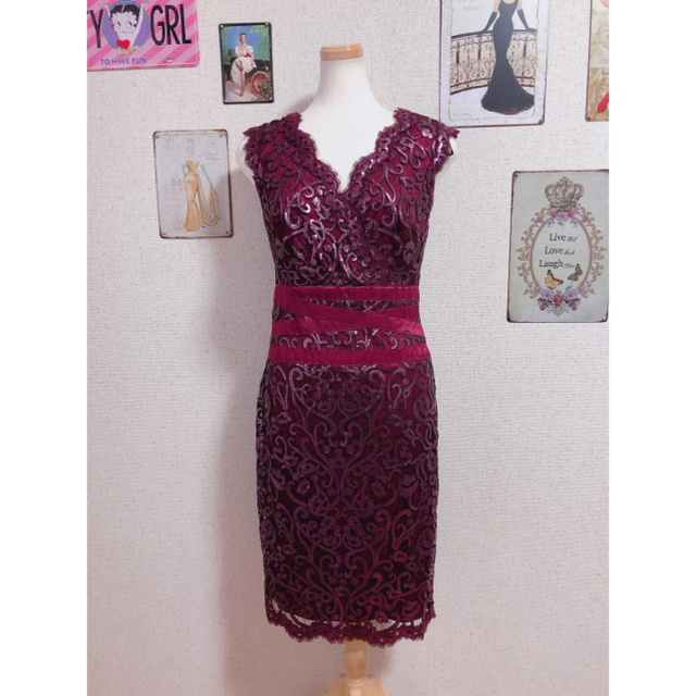 新品 4 Tadashi Shoji タダシショージ 総レース ドレス - ひざ丈ワンピース