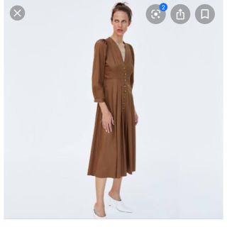 ザラ(ZARA)のZARA フロントボタンコットンミディワンピース (ロングワンピース/マキシワンピース)