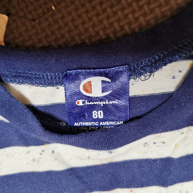 Champion(チャンピオン)のchampion ボーダー半袖シャツ 80cm キッズ/ベビー/マタニティのベビー服(~85cm)(Ｔシャツ)の商品写真