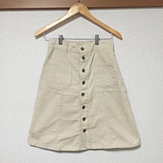 ダブルクローゼット(w closet)のコーデュロイ スカート アイボリー(ひざ丈スカート)