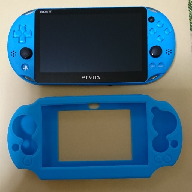 【動作OK＋カバー＋メモカ】PSvita 2000 アクアブルーゲームソフト/ゲーム機本体