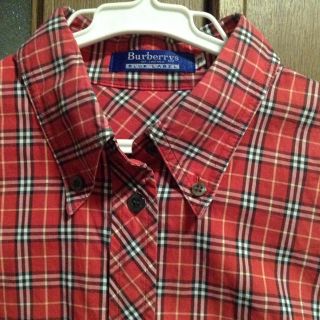 新品 国内正規品 BURBERRY バーバリー チェック シャツ L 赤 贈り物