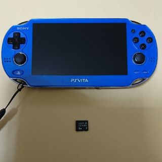 プレイステーションヴィータ(PlayStation Vita)の【動作OK＋メモカ】PSvita 1000番 サファイアブルー(携帯用ゲーム機本体)