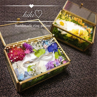 【SOLD OUT】＊BOTANICAL＊ リングピロー 六角形 ガラスケース(リングピロー)