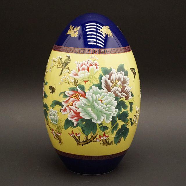 中国美術 富貴錦綉玉堂 陶器 陶製 卵型 時代 骨董 色絵磁器 古 中国美術 富貴錦綉玉堂 陶器 陶製 卵型 時代 骨董 色絵磁器 古