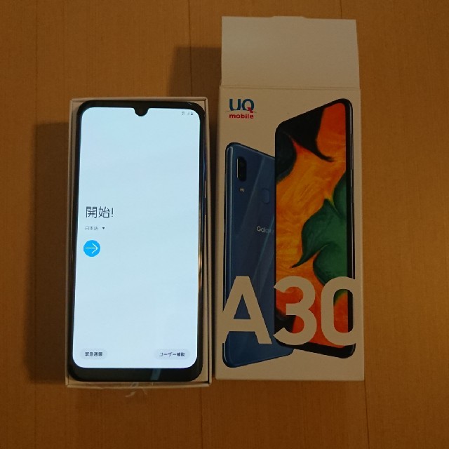 新品 galaxy A30 ＵＱ版 SIMフリー ブルー 本体 SCV43SLU