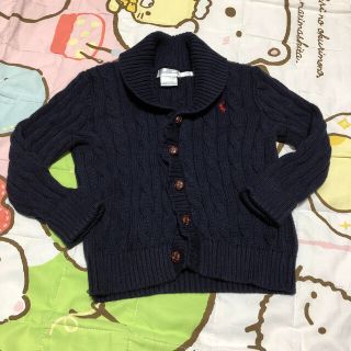 ポロラルフローレン(POLO RALPH LAUREN)のラルフローレン☆ケーブルニットカーディガン☆ネイビー☆24M(カーディガン)