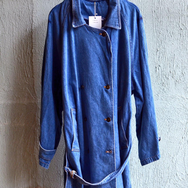 80's vintage denim trench coat