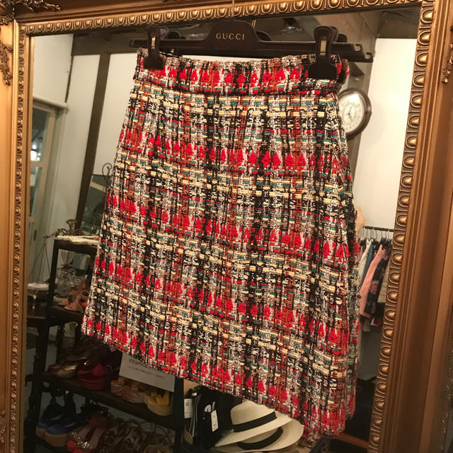 新品/取寄せ GUCCI グッチ ツイードスカート チェック 新品 未使用