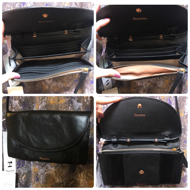 【新品】repetto 長財布 （ショルダー付）black