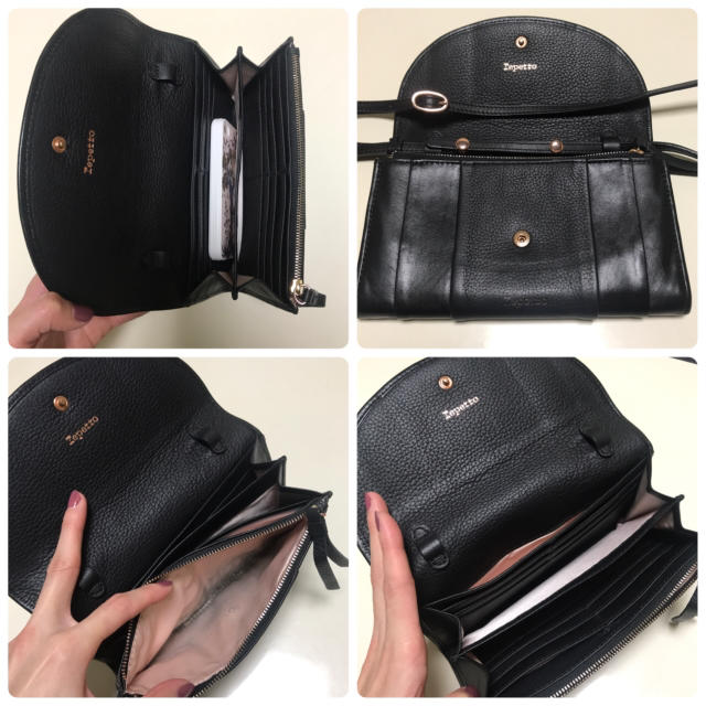 repetto(レペット)の【新品】repetto 長財布 （ショルダー付）black レディースのファッション小物(財布)の商品写真