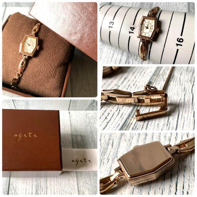 agete(アガット)の【美品】agete アガット 腕時計 ピンクゴールド アンティーク調 レディースのファッション小物(腕時計)の商品写真