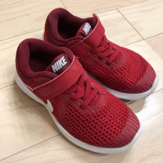 ナイキ(NIKE)の美品★ ナイキ★ NIKE スニーカー 17cm レッド 赤 記名なし(スニーカー)